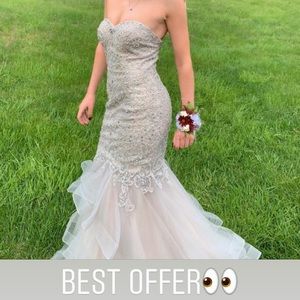 Silver prom dress
